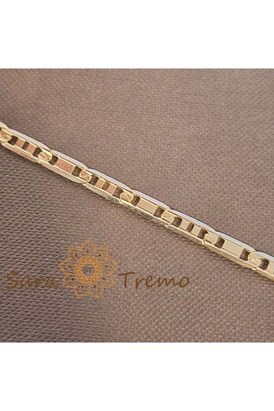 saratremo Unisex Gold Plated Chain – New Model with Interwoven Links, 55 cm