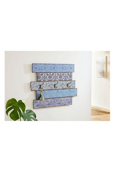 luna home Sibiu Cuier Emma din MDF albastru pastel cu aspect vintage 66x55 cm