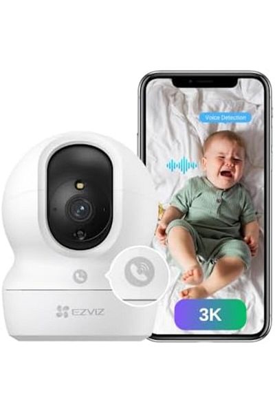 EZVIZ كاميرا مراقبة منزلية H6c Pro | واي فاي 360، زر اتصال، رؤية ليلية ذكية بالأشعة تحت الحمراء، كاشف حركة