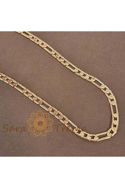 saratremo Unisex Necklace Plated with Gold – Classic 3-in-1 Model, 55 cm