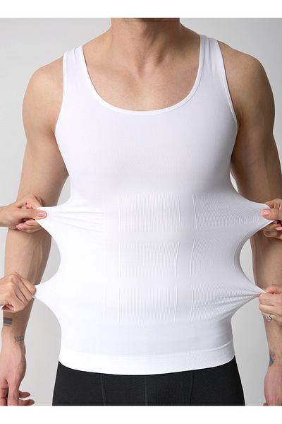 Shopynar Men's Athlete Corset Waist Chest Belly Tightening Firming Seamless Corset That Helps Maintain Upright Posture