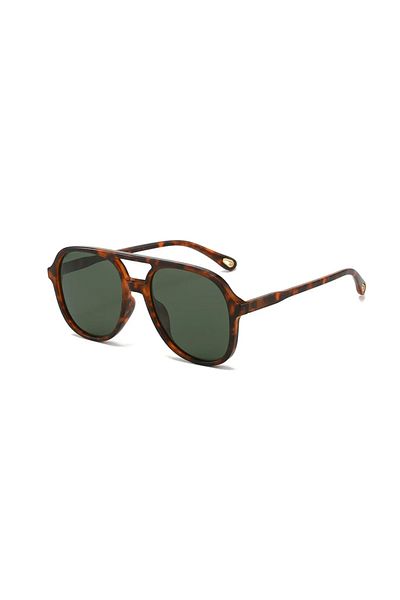 Toz Vintage Zoreya Leopard Pattern Green Glass Vintage & Retro Unisex Sunglasses