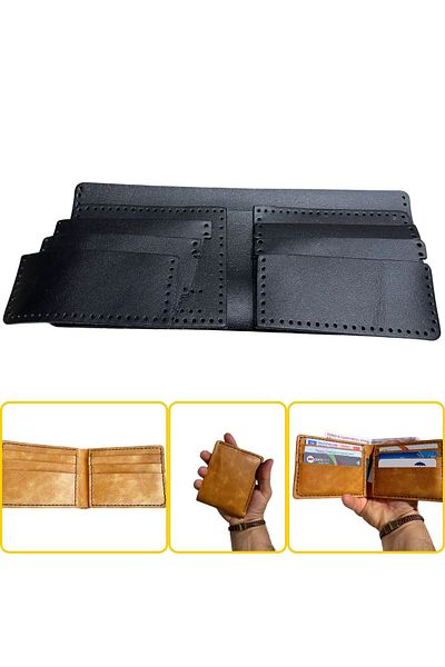 ipekbazaar Ready Cut Leather for Meriç Genuine Leather Men's Wallet with Sewing Holes