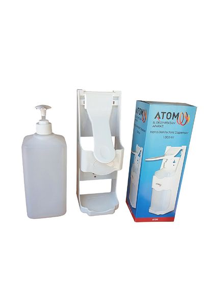 Atom Dispenser perete, dozator, pentru sapun, dezinfectant, 1000 ml, cu manual, 26 x 16 x 10 cm