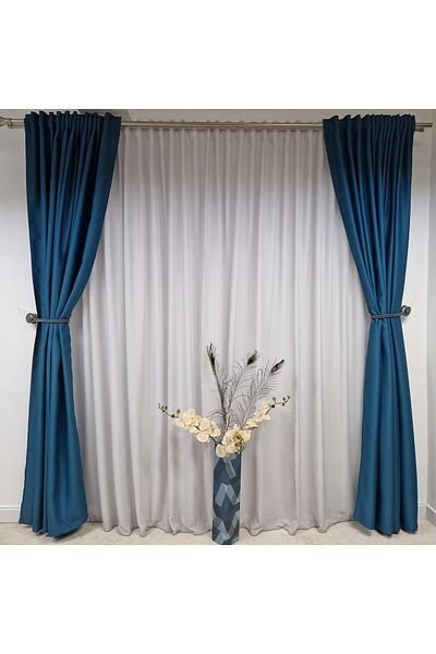 Perdelenoi by Igni Comex Blackout Drapes Turquoise, Set Of 2 Pieces