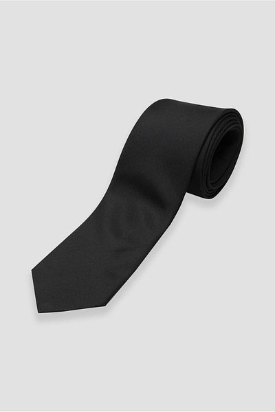 Abbate Tie 8 cm Microfiber Polyester Black Men's Plain Tie