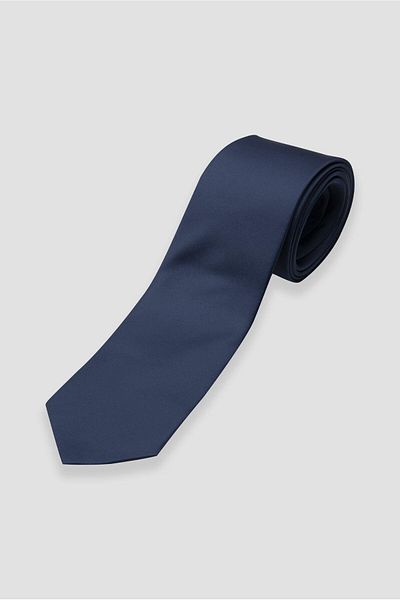 Abbate Tie 8 cm Microfiber Polyester Navy Blue Men's Plain Tie