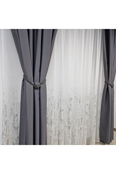 Perdelenoi by Igni Comex Blackout Drapes, Plain Grey , Set Of 2 Pieces