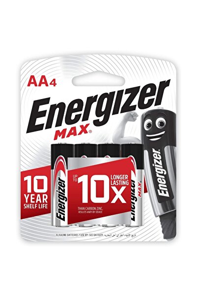 Energizer Max AA Alkaline Batteries, 1.5V, 4 Batteries, E91BP4