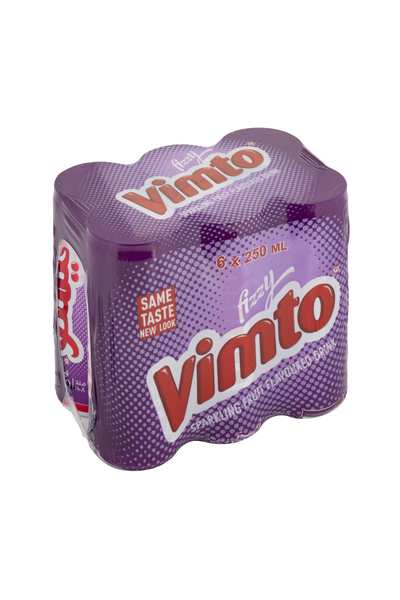 VIMTO مشروب غازي بنكهة الفواكه، علبة، 250 مل × 6