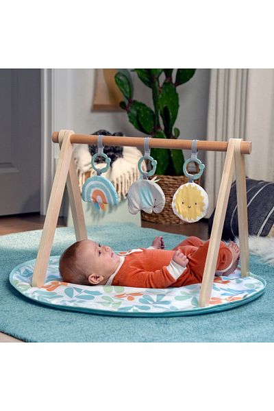 Ingenuity Sun Valley Wooden Toy Arch & Play Mat, 0-36 Months