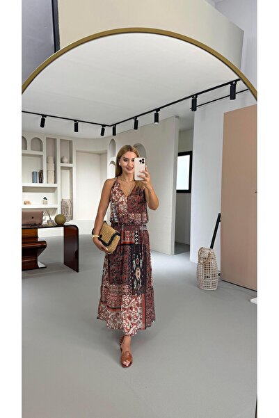 Sezgi Tekin Богемська шифонова сукня з драпіруванням на талії