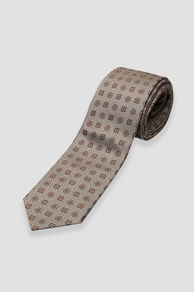 Abbate Tie 8 cm Microfiber Polyester Yellow Men's Patterned Tie