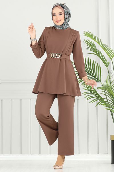 ModaMerve Stylish Suit with Belt Chain 2700Sl890-M Dark Vision