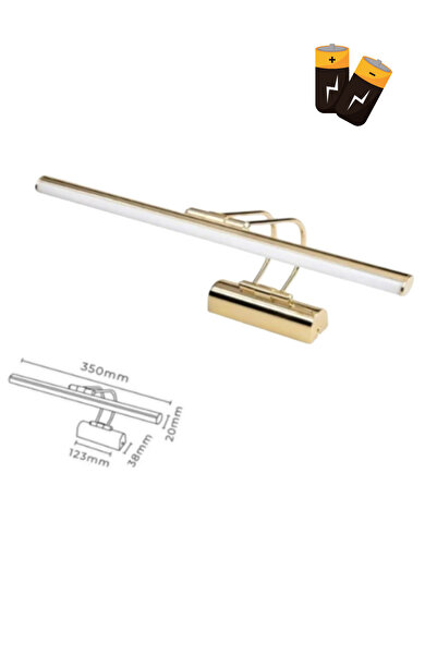 luxshome Gold Kasa Pilli Aplik Banyo Duvar Ayna Tablo Aydınlatması Flüt Aplik Kuğu Aplik Pil Hediyedir