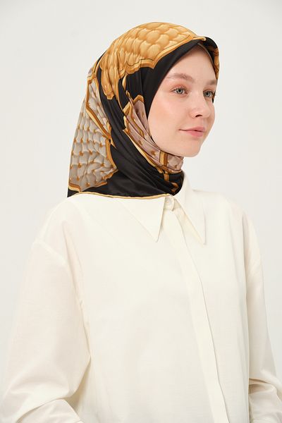 Madame Polo Eșarfă din raion imprimată, multicoloră, fără riduri