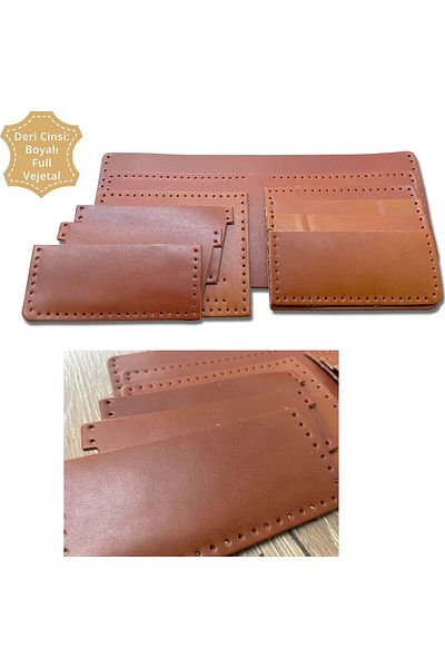 ipekbazaar Ready Cut Leather for Meriç Genuine Leather Men's Wallet with Sewing Holes