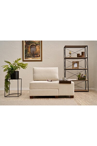 Vivense PERENNA YATAKLI TEKLİ KOLTUK, ŞÖNİL, KREM, SAĞ