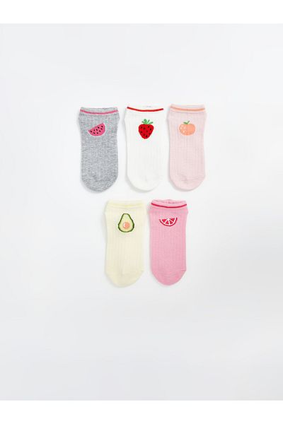 LC Waikiki Girl's 5-Pack Printed Booties Socks