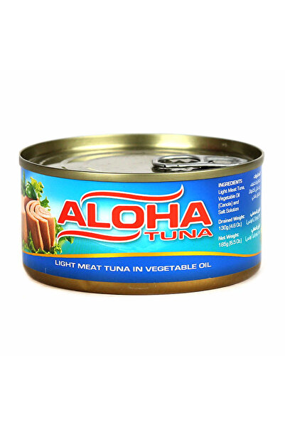 ALOHA لحم تونة خفيف في زيت نباتي، 185 غرام
