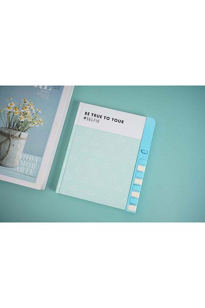 Midi Cartoon code hardback notebook/Blue