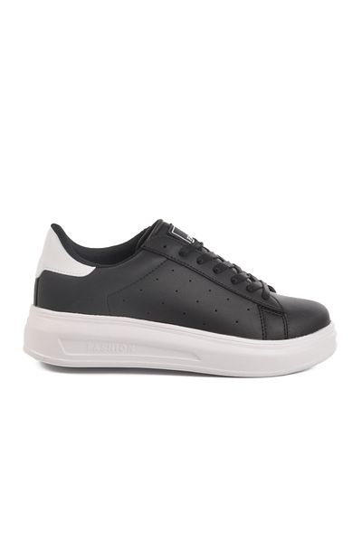 Aspor Black and White Lace-Up Women's Sneaker