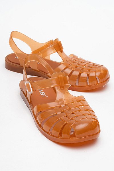 CCWAY AYAKKABI Closed Front Beach Sandals Caramel