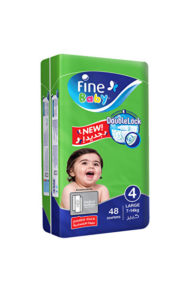 FINE Baby Fast Sorption Diapers, Size 4, Large 7-14 Kg, 48 Diaper