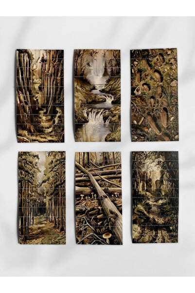 Henno Orman Ağacı Temalı 6 Sayfalık Mini Washi Bant Sticker Seti – Bullet Jou...