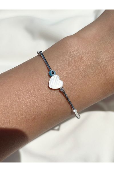 Eylülün Takısı Women's Silver Color Heart Design Bracelet