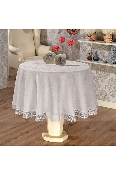 Lenjerii Deosebite Jackline white tablecloth for round table 160Q