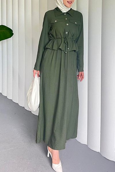 DPARİS Snap Detailed Jacket Hijab Dress