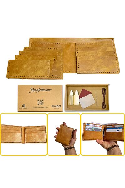 ipekbazaar Meriç Genuine Leather Men's Wallet Diy-Diy Set