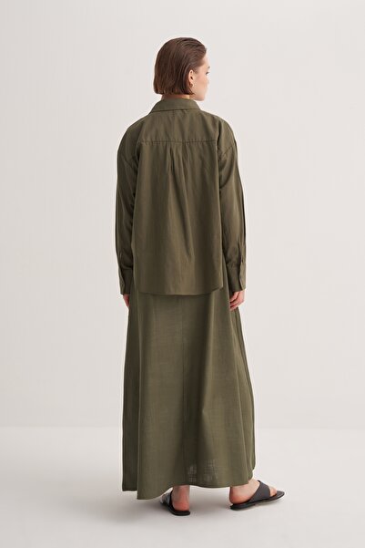 EBU Prive Women's Organic Cotton Basic Shirt Khaki