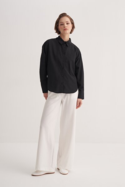 EBU Prive Women's Poplin Basic Shirt Black