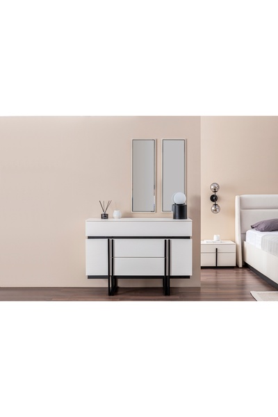 Vivense LİNE ŞİFONYER VE AYNASI, BEYAZ