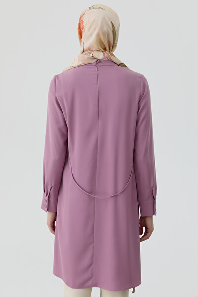 Tuğba Yakası Pile Detaylı Tunik - Lila