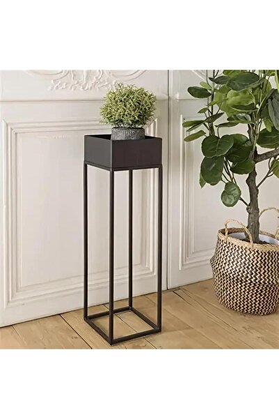 KORKMAZLAR EV DEKORASYON Modern Siyah Bitki Standı Saksılık