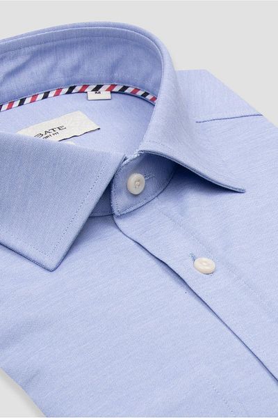 Abbate Rico Jersey Cotton Blend Comfort Fit Light Blue Classic Collar Men's Plain Shirt