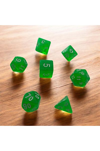 Le Majeur Dnd Frp Dice Set Set of 7 Dnd Dice Dungeons and Dragons Tabletop Game Dice Bright Green Pouch Gift