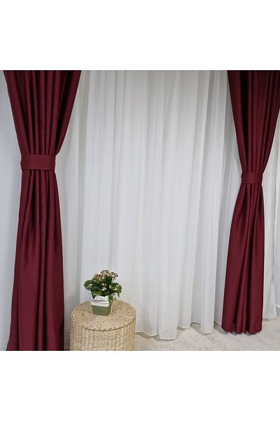 Perdelenoi by Igni Comex Blackout curtains Grena Uni with rejansa set of 2 pieces