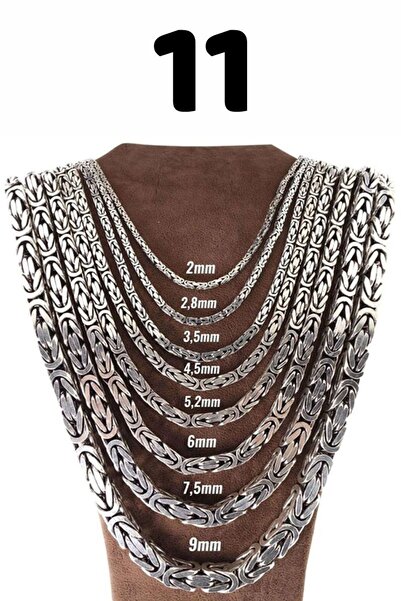 vogutima jewelery&silver by timuçin mavili Erkek Gümüş Kolye - 11 Mm Kare Kra...