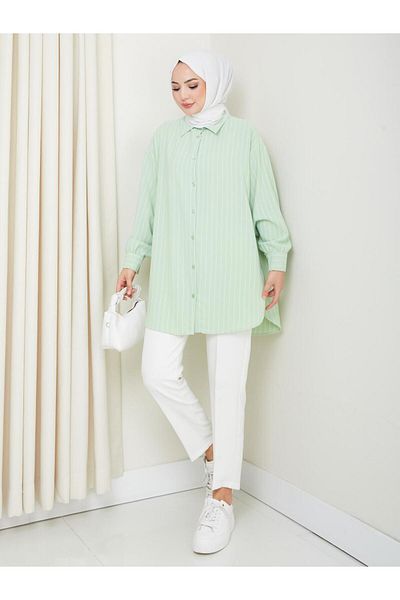 Kirazgym Striped Pattern, Anti-Sweat Fabric, Comfortable Fit Summer Tunic Shirt