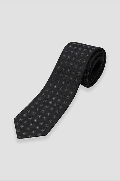 Abbate Tie 8 cm Microfiber Polyester Black Men's Patterned Tie