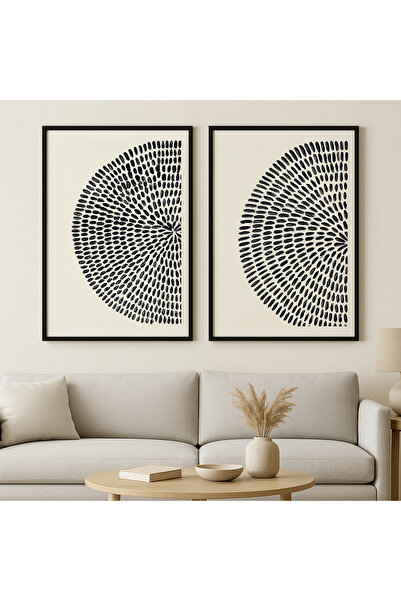 seninürünün Pulse - Pictură modernă din 2 piese cu cadru metalic din aluminiu...