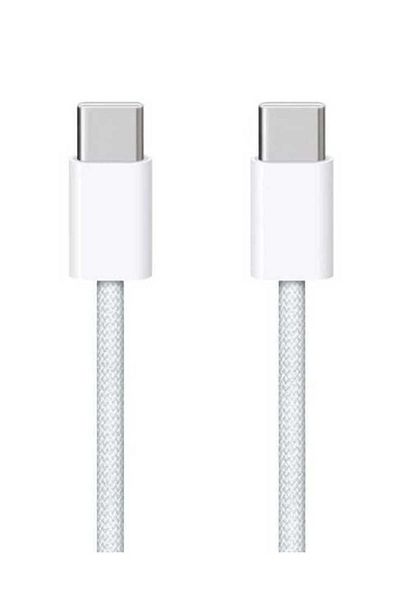 Generic 60W Type-C to Type-C Fabric Cable Compatible with All Android and iOS Devices in White