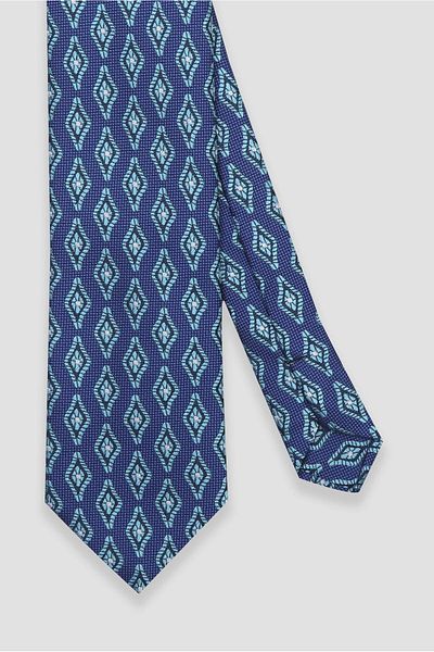 Abbate Tie 8 cm Microfiber Polyester Blue Men's Patterned Tie