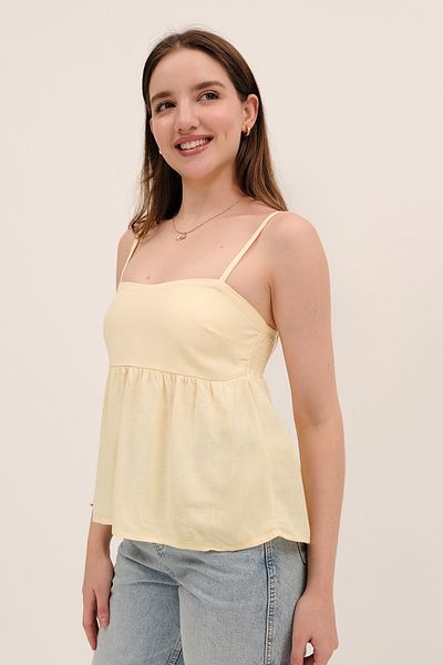 Addax Linen Blended Thread Strap Tank Top A17133-H11