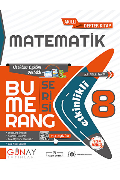 Evrensel İletişim Yayınları 8.Sınıf Günay BUMERANG Matematik Akıllı Defter Ki...