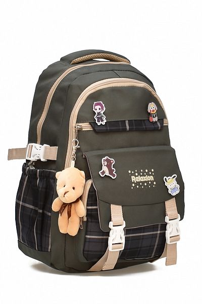 ELATAE Children's 4-Piece School Set Primary School Bag & Thermal Lunch Bag & Pen Holder & Water Bottle 1396